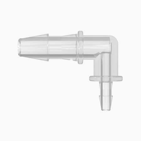 Cole Parmer Hose Barb Fitting, Reducing Elbow, Polypropylene, Cleanroom, 1/8in IDx1/16in ID; 10PK RL2-1-200PP-QC